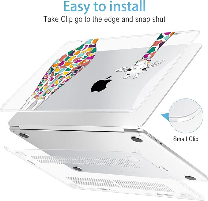 Mektron for 2026 MacBook Air 13-inch M5 Laptop Case A3449 with 13.6-inch Liquid Retina Display Fits 2025 A3240 M4 2024 A3113 M3 2023 A2681 M2 Printed Shell for MacBook Air 13.6", Giraffe