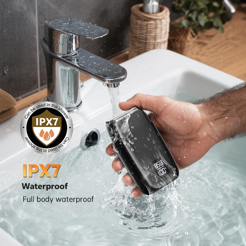 Foil Shavers for Men, Electric Razors for Close Shaving Face with High Speed 3 Floating Blade Heads, USB C Fast Rechargeable Foil Shaver IPX7 Waterproof Wet Dry Travel Locked/Led Display