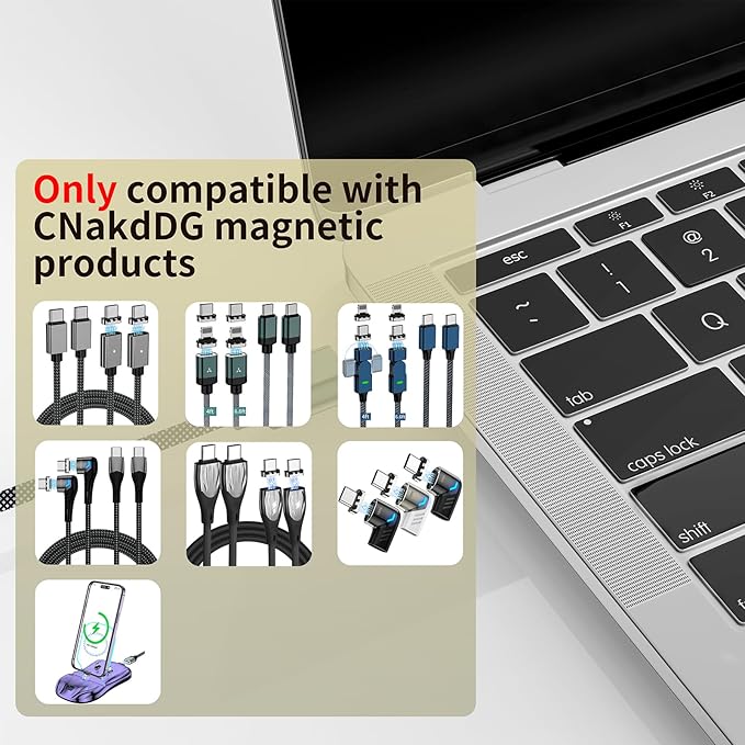CNakdDG Magnetic Connector Tips Head for USB-C Android Devices (4 Pack), only Compatible 5A Magnetic Charging Cable or Magnetic Adapter