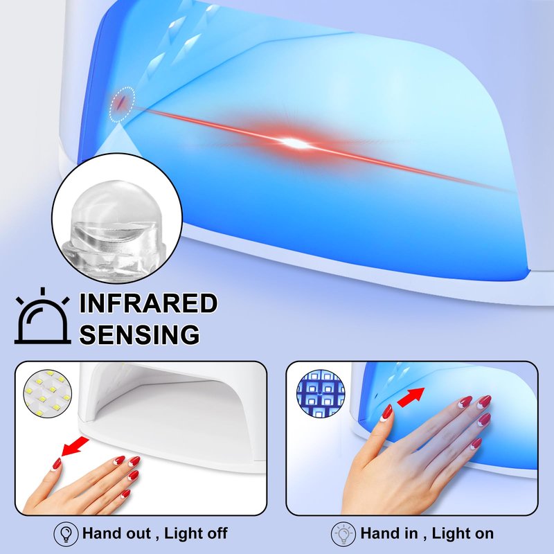 LIMEGIRL UV LED Nail Lamp Kit for Gel Polish Professional Fast Curing Grey Dryer Light Set with 45PCS Lamp Beads and Gloves Cordless Rechargeable Nail Art Cure Machine for Manicure Pedicure