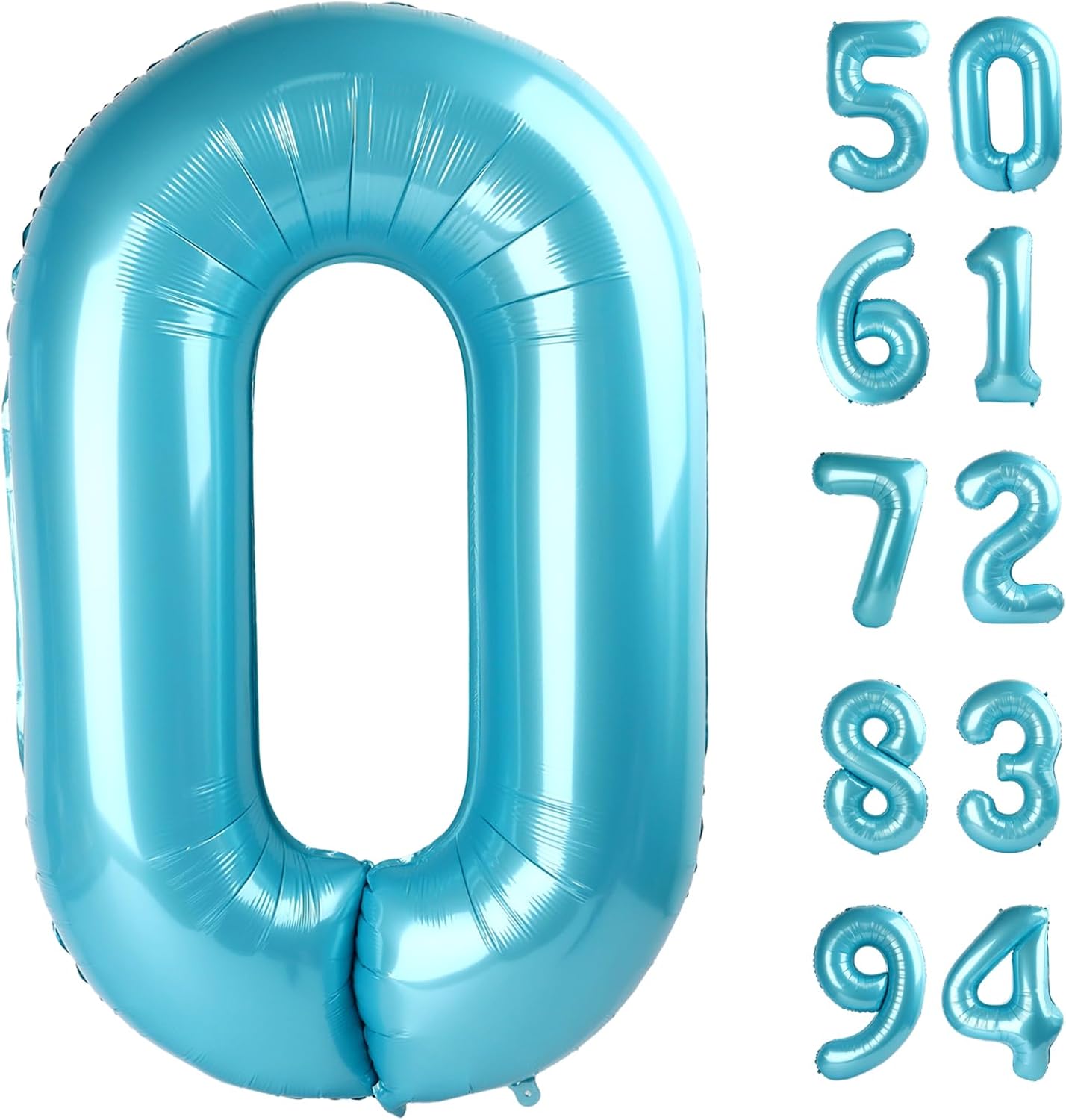 Pearlescent Blue Number Balloon - 40 Inch 0 Balloon for Birthday Decorations | Perfect for Any Celebration