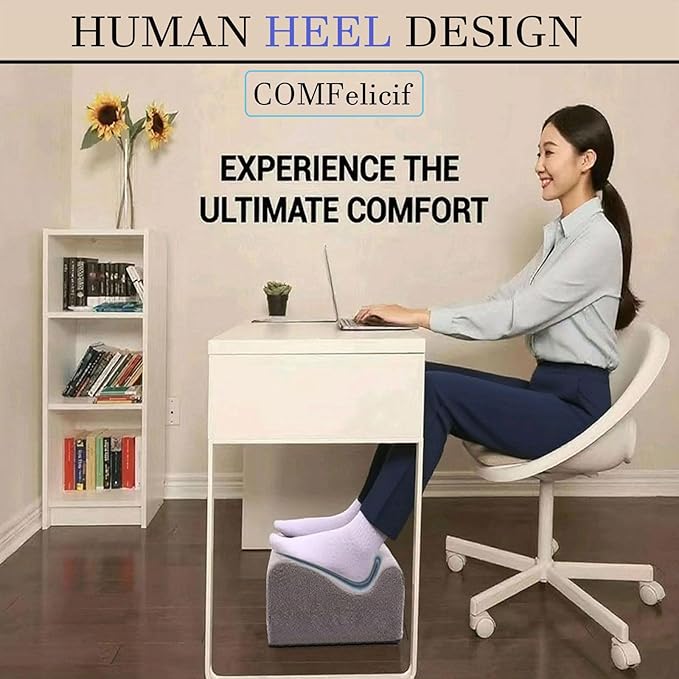 Foot Rest for Under Desk at Work,At Work Soft Ergonomic Footrest,Support Foot Pillow,Heel Chair,Leg Elevation Pillow(Dark Gray)