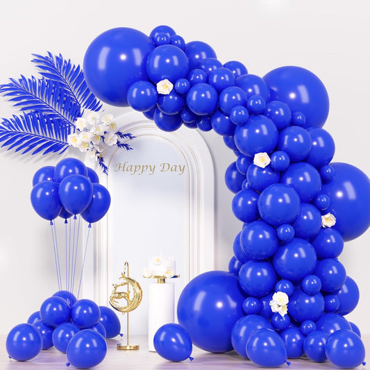 Voircoloria Royal Blue Balloons - 130pcs in Various Sizes for Birthday, Graduation & Baby Showers