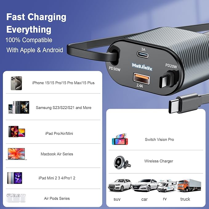 MAGJIEYX Magnetic Car Charger Mount for Fast Wireless Charging for iPhone16/15/14/13/Pro Max Plus Vent&Dashboard Strong Magnets Phone Holder Deep Gray