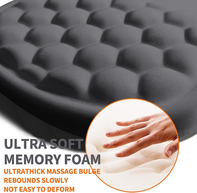 Armanza Ergonomic Joint Wrist Support Mouse Pad with Memory Foam Cushion Massage Bump, Carpal Tunnel Pain Relief Mousepad Slope Design for Wrist Rest, 11.8x7.9 in, DimGray