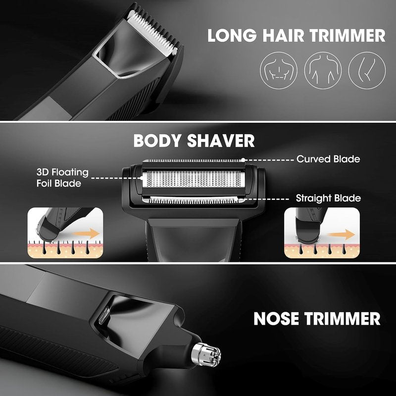Manscape Body Trimmer for Men - Electric Grooming Kit for Smooth Shaving | IPX7 Waterproof, Bald Head & Body Shaver