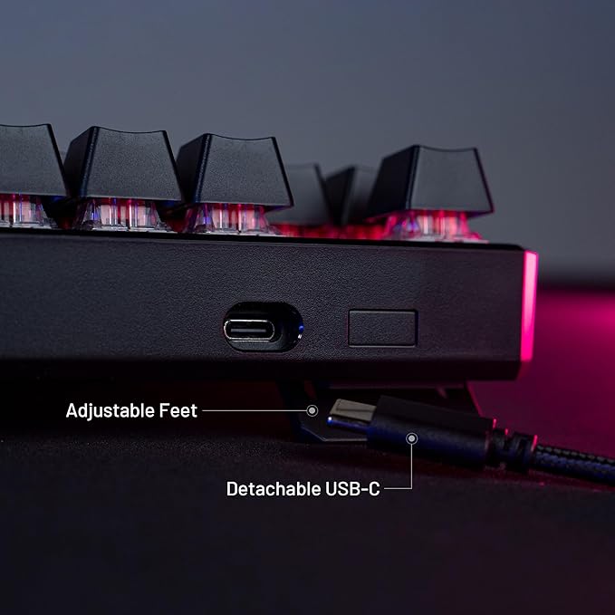TECWARE Phantom+ 87 Mechanical Gaming Keyboard | RGB LED Backlit | Hot Swappable Wraith Brown Switches | 87 Key TKL Layout | Thocky Sound Profile | Detachable USB-C Wired | Black