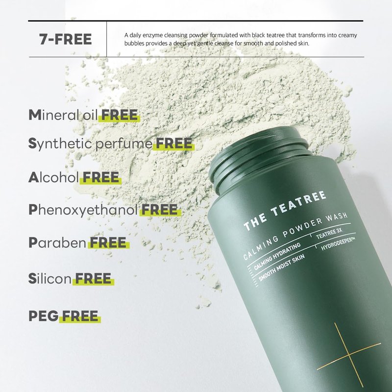 Mediheal Teatree Calming Powder Wash (1.76 oz) - Hydrating Daily Facial Cleanser with Gentle and Rich Bubbles for Remove Blackhead