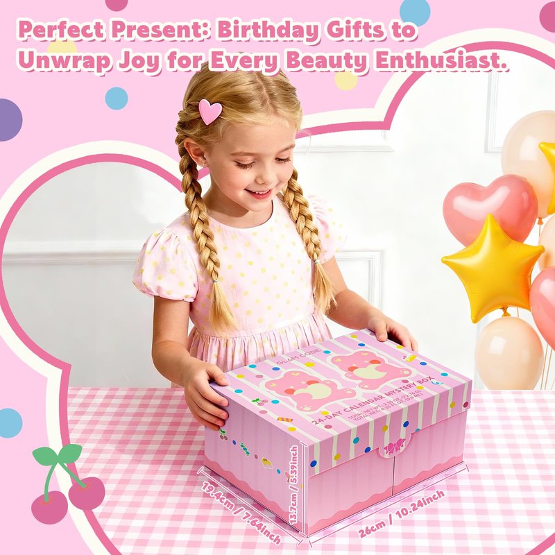 Glam Code Makeup Kit for Girl, Birthday Advent Calendar, Girls Makeup Gift Set for Teens, 24Pcs Makeup Mystery Box for Teenager Girls #Pink