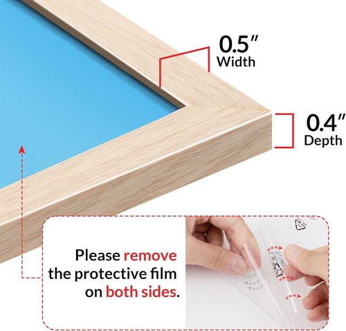 LaVie Home 8x10 Picture Frame - Classic Oak Design with HD Plexiglas | Vertical & Horizontal Display