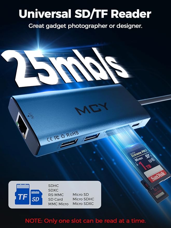 MCY USB C Hub,Laptop Docking Station Dual Monitor Single 8K,2x4K@60Hz,10in1 Type-C Multiport Adapter with PD100W,Card Reader,Extender,Splitter,Ethernet Dock for MacBook Ipad Pro/Dell/HP/Surface etc.
