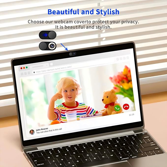 JiSiTeCai Metal Webcam Cover Slide[5 Pack Black], 0.022in Camera Cover for Laptop Computer, MacBook Pro/Air iMac iPad Tablet iPhone 16/15/14/13/12 Plus, Web Camera Blocker Protect Your Privacy