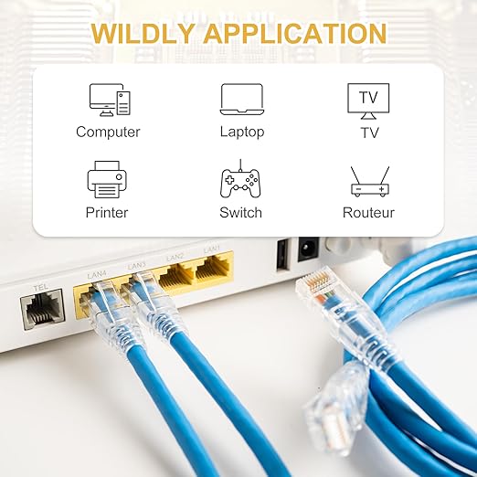 MECCANIXITY 60pcs Cat6 RJ45 Pass Through Connectors, RJ45 Connector 8P8C Gold Plated Plugs with 60pcs White Strain Relief Boots for Solid or Stranded UTP Ethernet Cable, 1.1mm