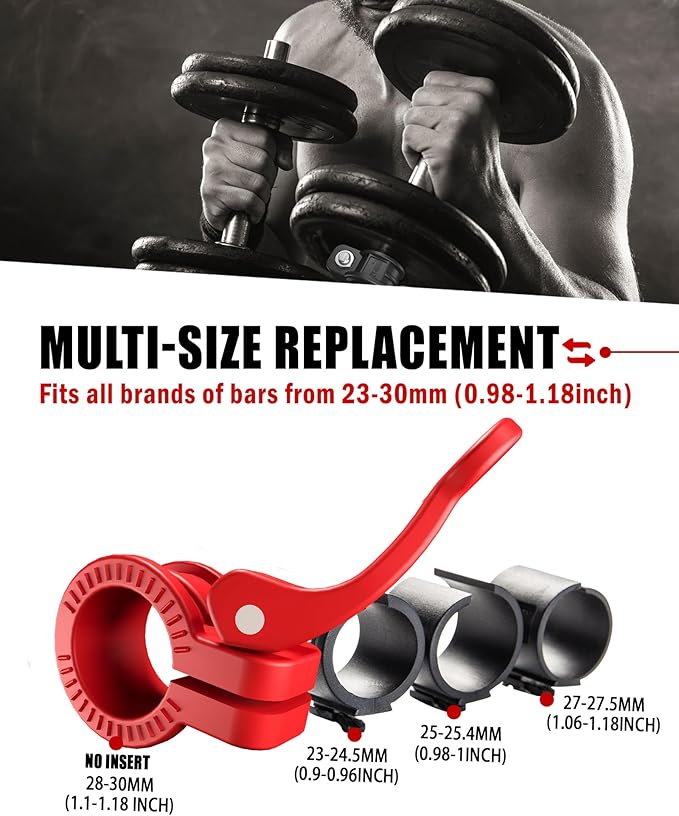 ZY-HUAN Mini Barbell Clips 1 inch I Multi-Size Adjustable Barbell Collar I 1 inch Barbell ClampsIQuick Release Weight Clips Pair of Locking for Dumbbell Bar
