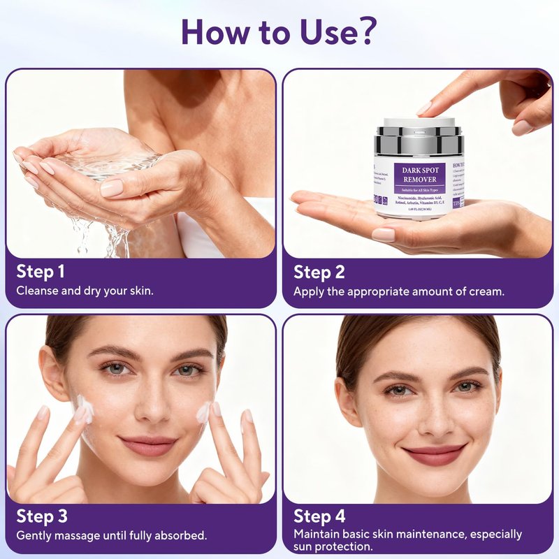 Jessasjet Dark Spot Remover for Face & Body, Advanced Corrector Cream with Niacinamide, Retinol, Arbutin, Hyaluronic Acid & Vitamins B5 C E, Fade Age Spots, Sun Spots, Freckles (1.69 Fl Oz)