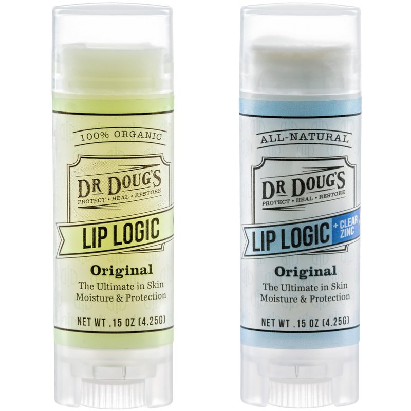 Dr. Doug’s Lip Logic All-Natural Lip Balm Duo (2-Pack) | Hydrating Lip Care with Zinc for Sun Protection | Soothes, Moisturizes, and Shields Lips | Portable, Non-Toxic Formula for Sensitive Skin