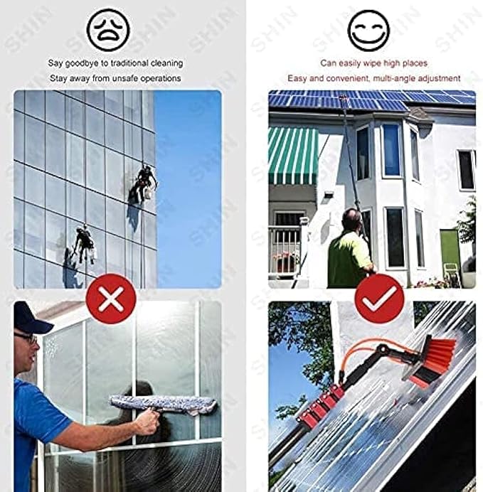 Telescopic Window Cleaning Pole 3.610.8m Water Fed Brush Ideal for Solar Panel & Conservatory Roof Cleaning 12FT Long Reach Cleaning Tool