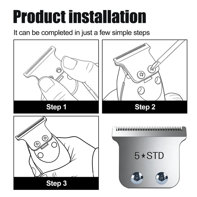 Replacement Blades for Wahl Detailer, 5 Star Hero, Razor Edger, and G Whiz trimmers,Silver 1 Pack