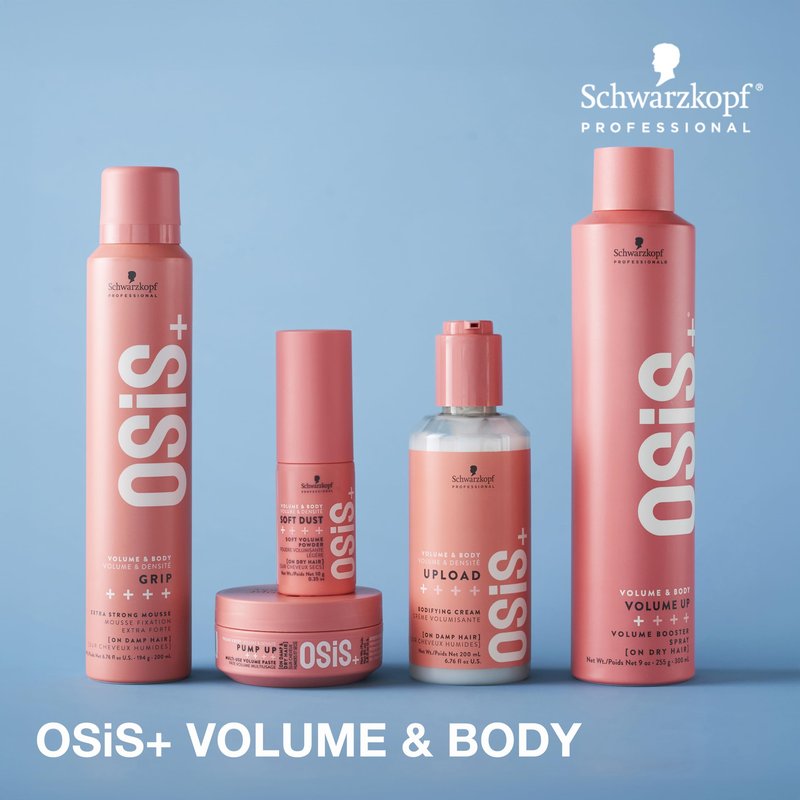 OSiS+ Grip Extreme Hold Mousse – Extra Strong Control and Volume with Lasting Definition and Natural Shine – Volumizing, Vegan Formula with Heat Protection, 6.76 oz