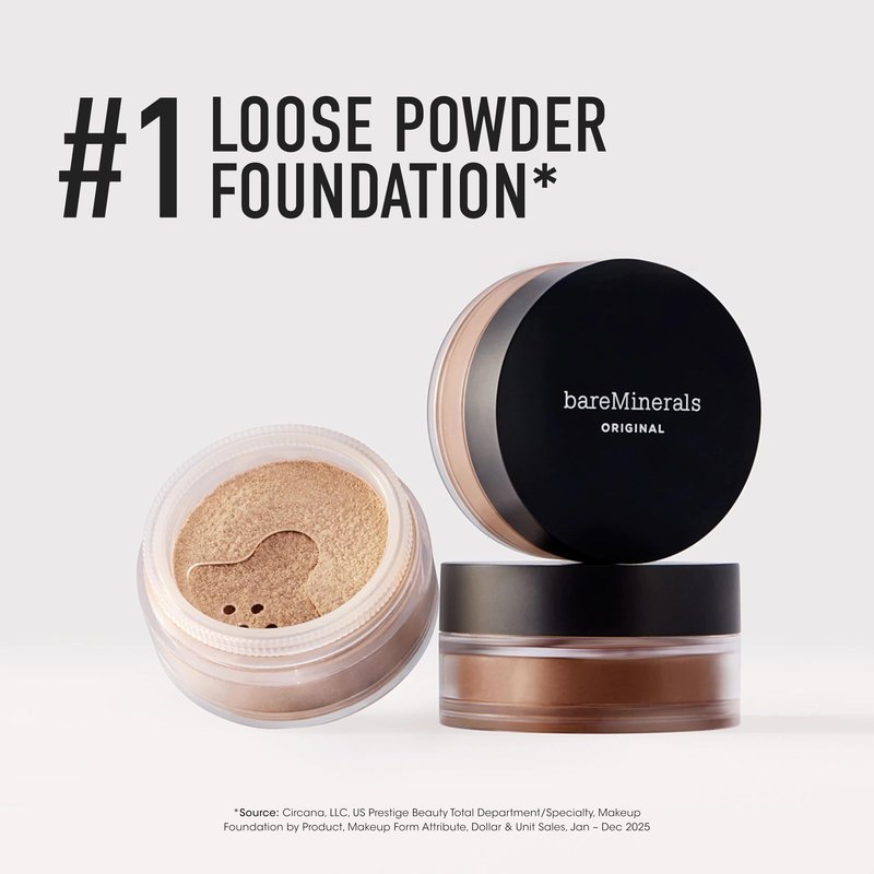 Original Loose Powder Foundation SPF 15, Warm Dark 26, Vegan, Cruelty-Free & Dermatologist-Tested