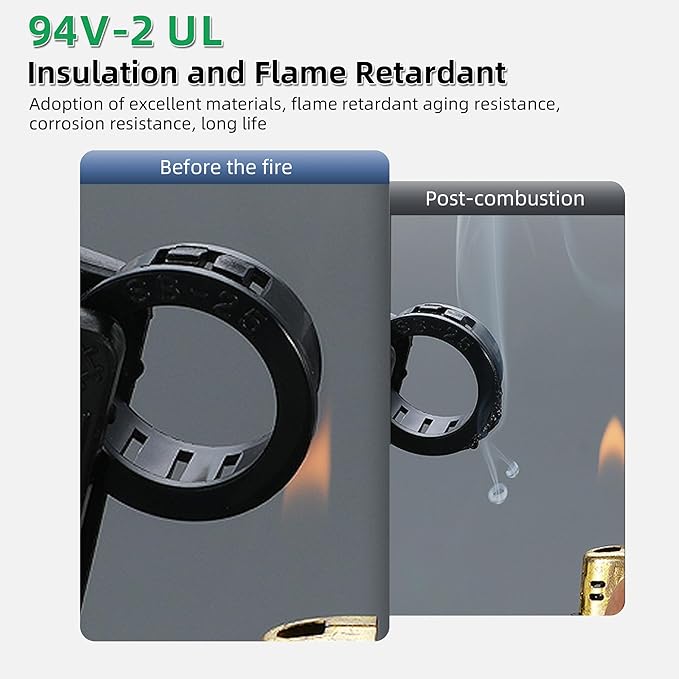 EASYEAH 1-3/16"(30mm) Black Snap-in Knockout Insulating Bushing Grommets, Plastic Cable Hole Grommets for Wiring, Round Nylon Snap in Locking Electrical Wire Cord Hose Tubing Bushings Grommets, 15pcs