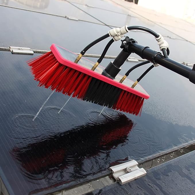 Telescopic Hydrocleaner Cleaning Brush, Multi-Purpose Water Spray Brush for Cleaning Window Solar Panels, 3.6m-10.8m Solar Panel Cleaning Equipment, Roof Cleaning Tools,6m