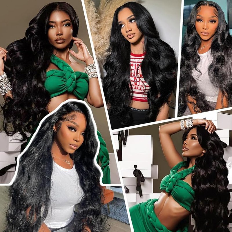 2x6 Human Hair HD Transparent Lace Closure - Body Wave, 16-Inch, Natural Black, Glueless, Pre-Plucked