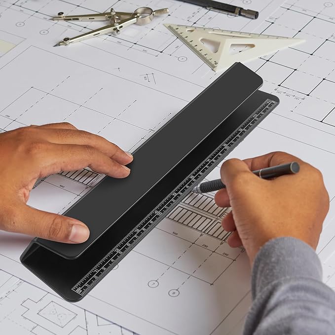 Psitek Portable Laptop Wedge Airflow Cooling Stand, Aluminium Laptops Feet Legs Improved Ergonomics, Stability, and Versatility - Compatible with MacBook and All Laptop, with Ruler