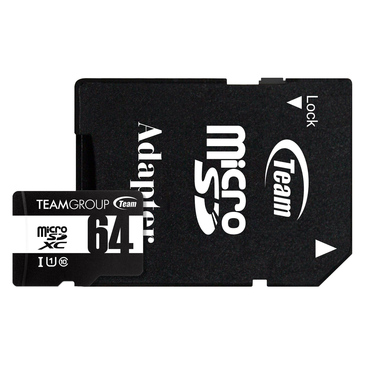 TEAMGROUP Micro 64GB 5 Pack UHS-I U1 Class 10 SDHC SDXC Read Speed up to 100MB/s High Speed Flash Meomry Card with Adapter for Camera, Surveillance, Full HD Shooting TUSDX64GCL10U63