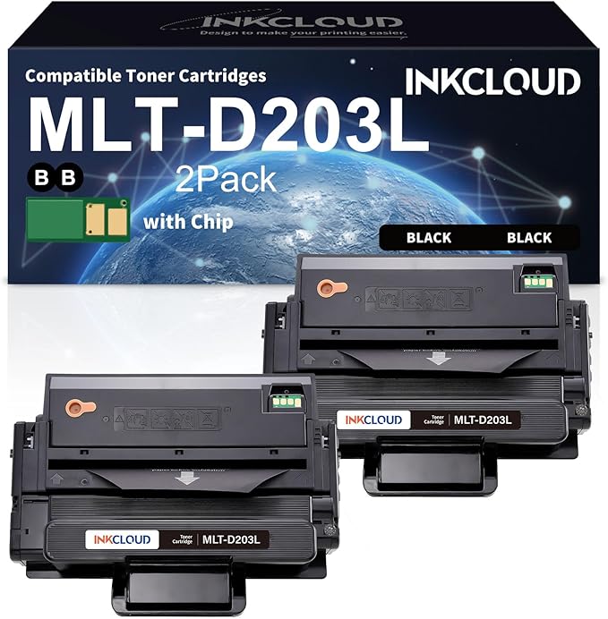 INKCLOUD MLT-D203L 2 Black Compatible Toner Cartridge High Yield Replacement for Samsung 203L 203 MLT-D203L Work with Proxpress M3320ND M3870FW M4020ND M3370FD M3820DW M4070FR M4070FX Printer