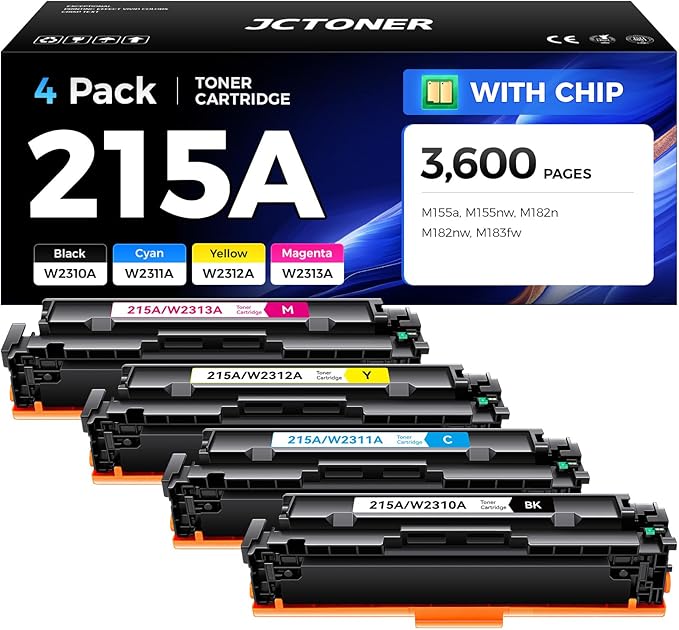 JCTONER 215A Toner Cartridge Set 4-Pack High Yield