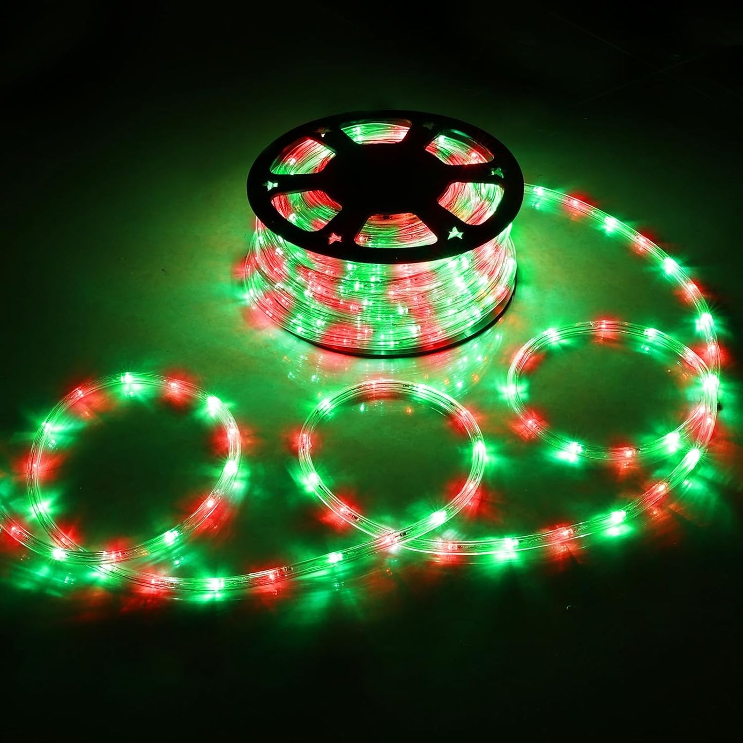 Skiennix 200ft LED Rope Lights - Waterproof, Connectable & Flexible Tube Lighting for Indoor/Outdoor Use | Red & Green