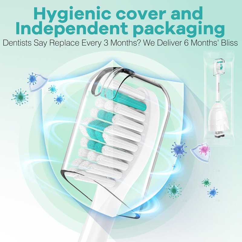 Aoremon Toothbrush Replacement Heads for Philips Sonicare | 3-Pack with Hygienic Caps, White
