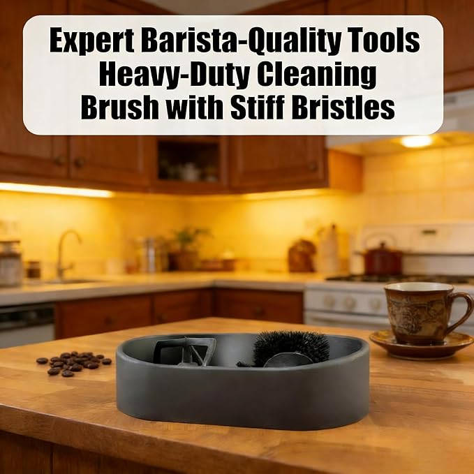 Premium Espresso Clean Holder，Coffee Portafilter Cleaning Kit，Automatic Knock Box Cleaner for 51/53/58mm, Easy Cleaning of Your Coffee Puck (1Pcs)，Electric Automatic Knock Box Cleaner (THREE)