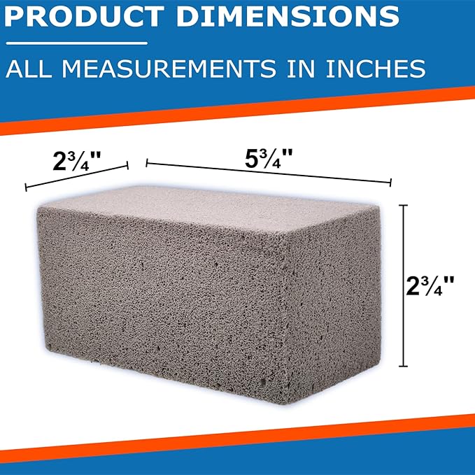 Pool-Whiz Pumice Block, Pool Tile & Concrete Cleaner, Pumice Stone for Cleaning Pools, Spas & Water Features, Pool & Spa Cleaner, Pumice Block for Rust, Stains Build Up by Billy Buckskin Co. Pack of 1