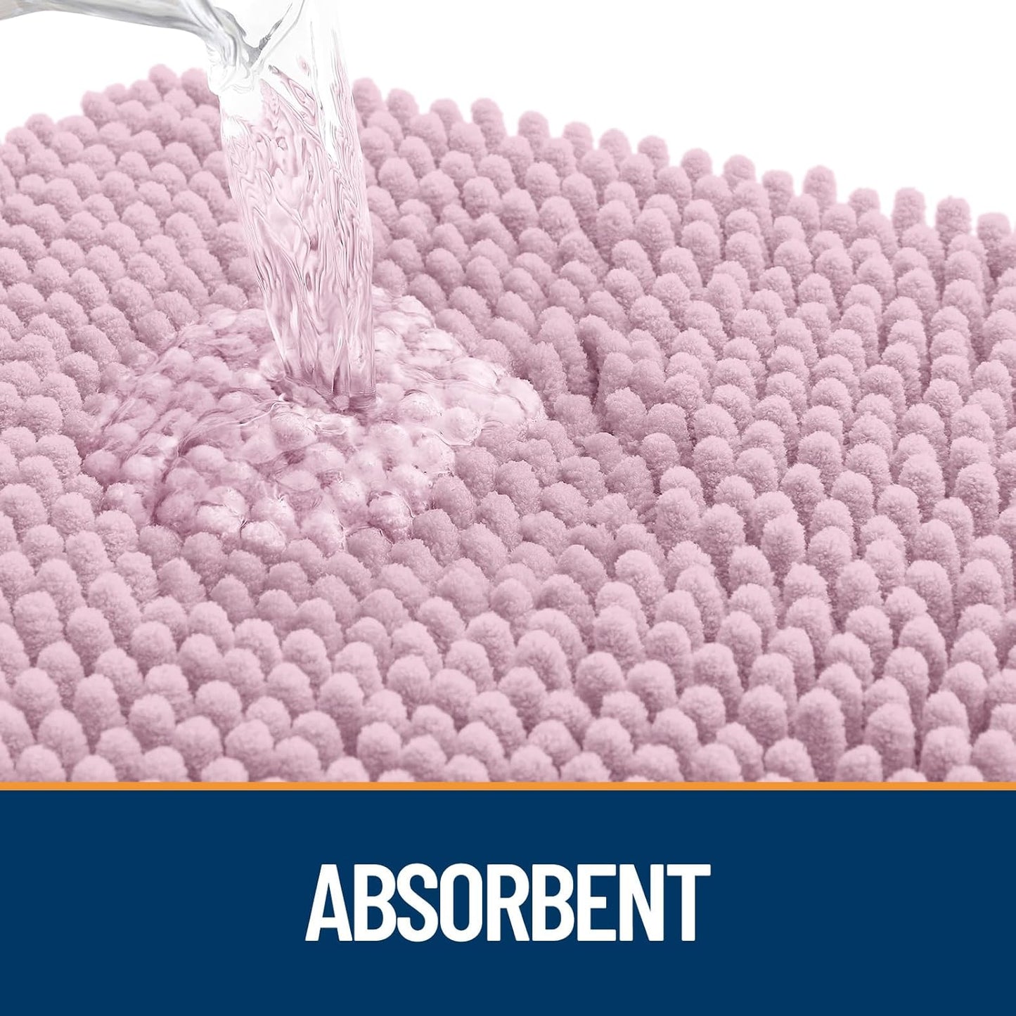 OLANLY Dog Door Mat - Absorbent Non-Slip Chenille Mat for Muddy Paws | 54x24, Quick Dry, Dusty Rose