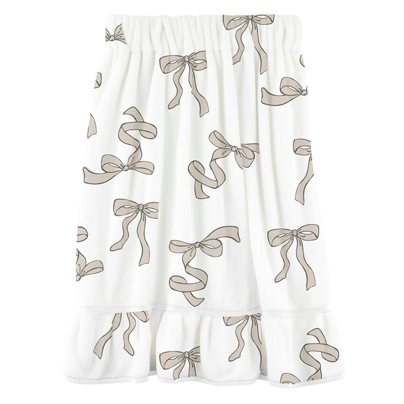Bella Sleep + Spa Ultra Soft Plush Luxury Spa Shower Bath Wrap with Adjustable Closure, One Size, Flax Bows