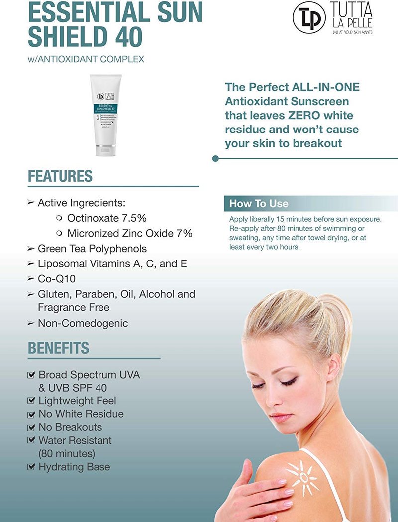 Zinc Oxide Sunscreen SPF 40 - Broad Spectrum UVA/UVB Protection | Water-Resistant, Fragrance-Free, Lightweight - 3.5oz