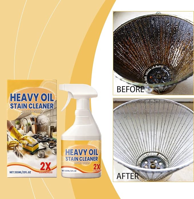 Kitchen Heavy Oil Cleaner Spray, 2026 New All Purpose Kitchens Heavy Oil Cleaning Agent, Grease Remover, All Purpose Kitchen Cleaner for Ovens Stovetops Countertops, for Stubborn Oil Stains (1PC)