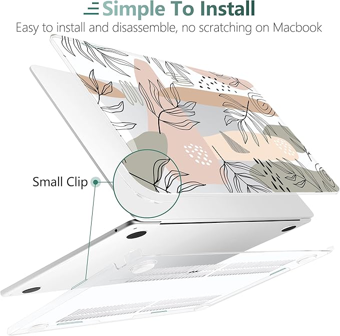 TWOLSKOO for MacBook Air 15 inch Case 2025 2024 2023 Release M4 A3241 M3 A3114 M2 A2941, Plastic Hard Shell & Screen Protector & Keyboard Cover & Trackpad Film, Tropical Leaves