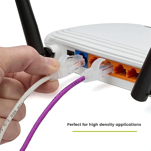 TRUECABLE Cat6 Component Rated Patch Cable, Unshielded (U/UTP), 14ft, Purple, 28AWG Stranded Pure Copper, Snagless 10G High-Speed Ethernet Cable, PoE++ 4PPoE 100W, UL Listed, RoHS-3, 1 Pack