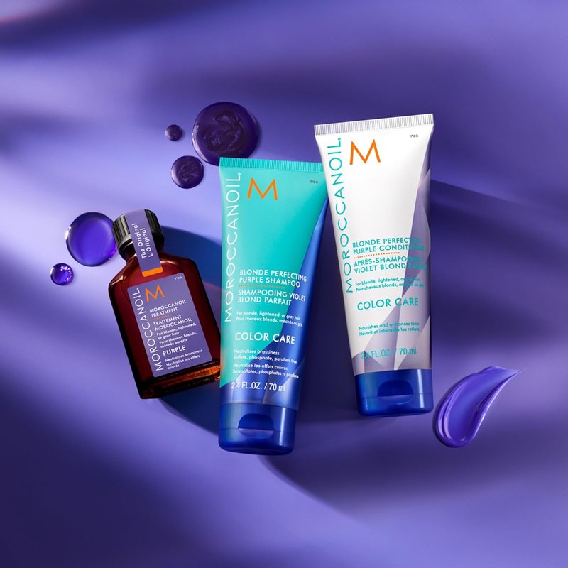 Moroccanoil Blonde Perfecting Purple Shampoo - Tone & Brighten Blonde Hair | 8.5 Fl Oz