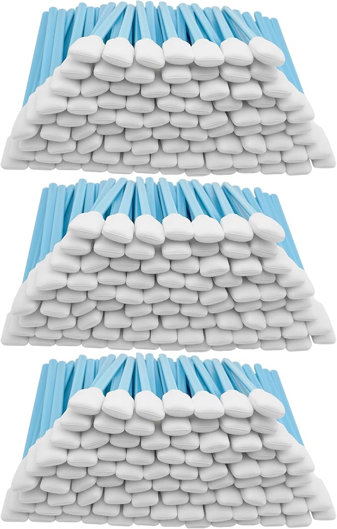 300 Pcs Lint-Free Lab/Printer/Optical Printheads Foam Swabs for Inkjet Printheads, Sensors, Electronics, Cameras, Car Detailing, Optical Equipment and Precision Tools