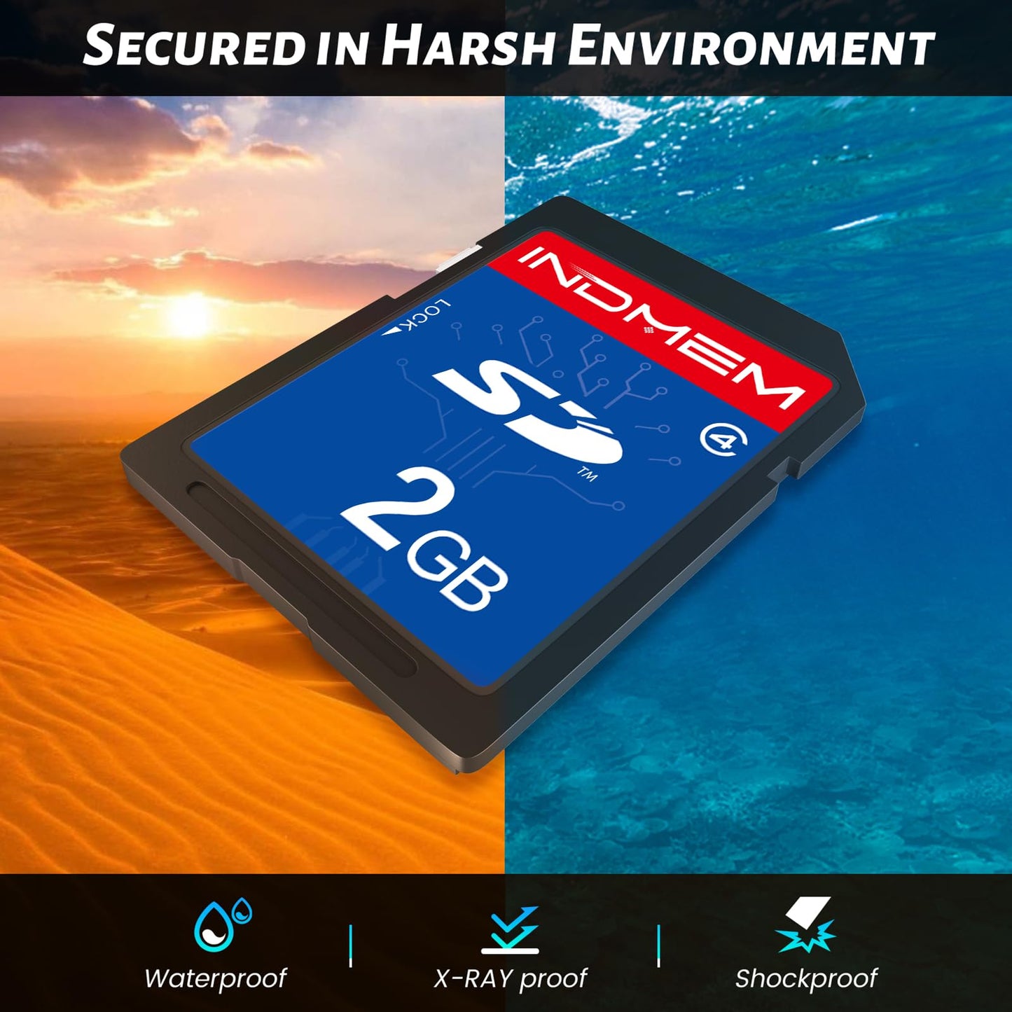 INDMEM SD Card 2GB, 6 Packs Class 4 2GB Flash Memory Card MLC Standard Secure Digital Cards Camera Card