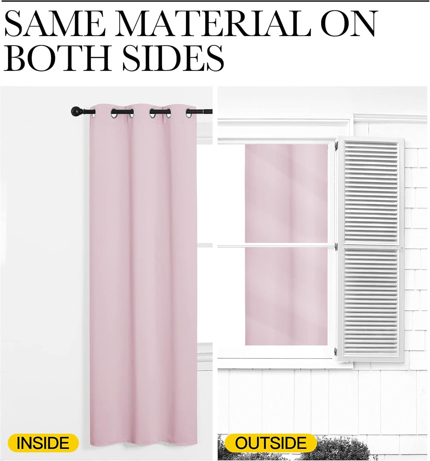 NICETOWN Baby Pink Blackout Curtains - Thermal Insulated 120-Inch Drapes for Large Windows | 2 Panels, 55" Wide