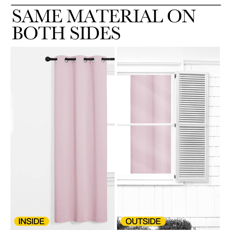 NICETOWN Baby Pink Blackout Curtains 120 inches Length for Living Room, 2 Panels, 55" Wide, Thermal Insulated Long Drapes for Large Window
