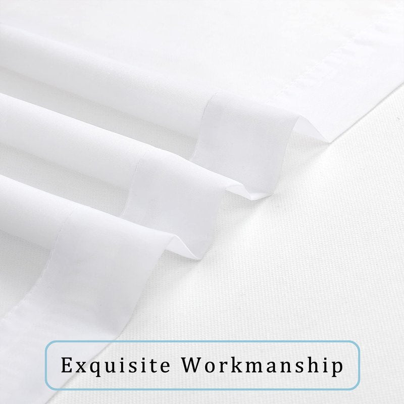 OWENIE Sheer White Curtains, Sheer Curtains 63 inch Length 2 Panels Set, Rod Pocket Voile Fimly Sheer Drapes for Living Room/Bedroom, 2pcs, Each 42" W x 63" L