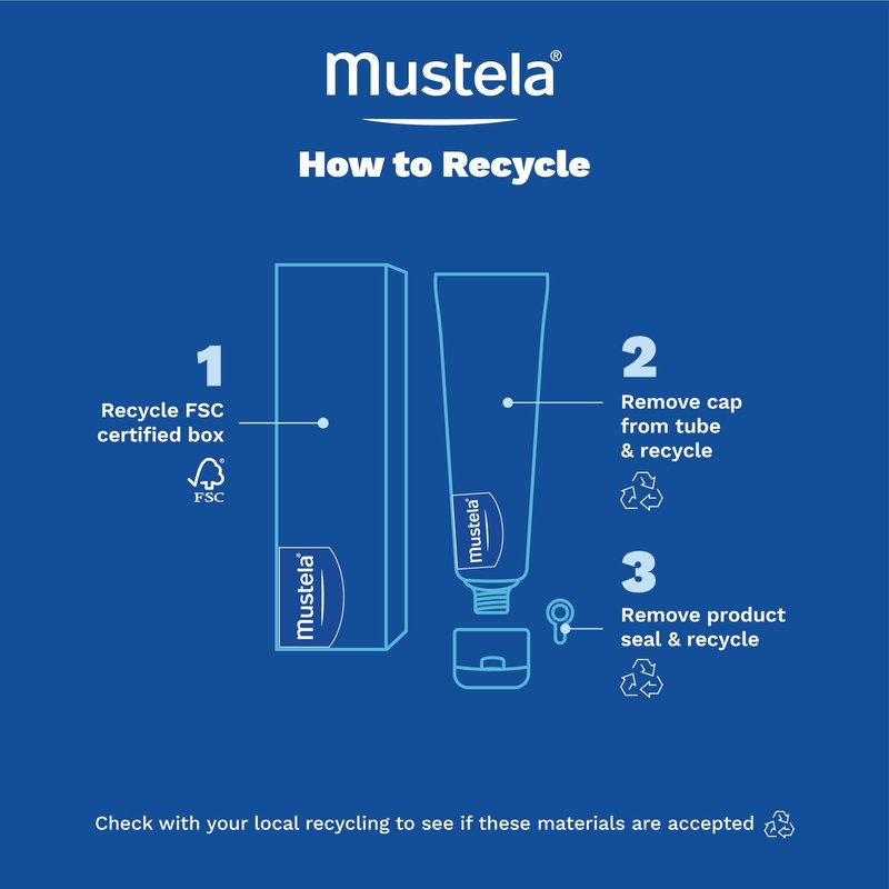 Mustela-Baby Diaper Rash Cream 123 - Skin Protectant with Zinc Oxide - Fragrance Free & Paraben Free - with 98% Natural Ingredients - 3.8 Oz, White