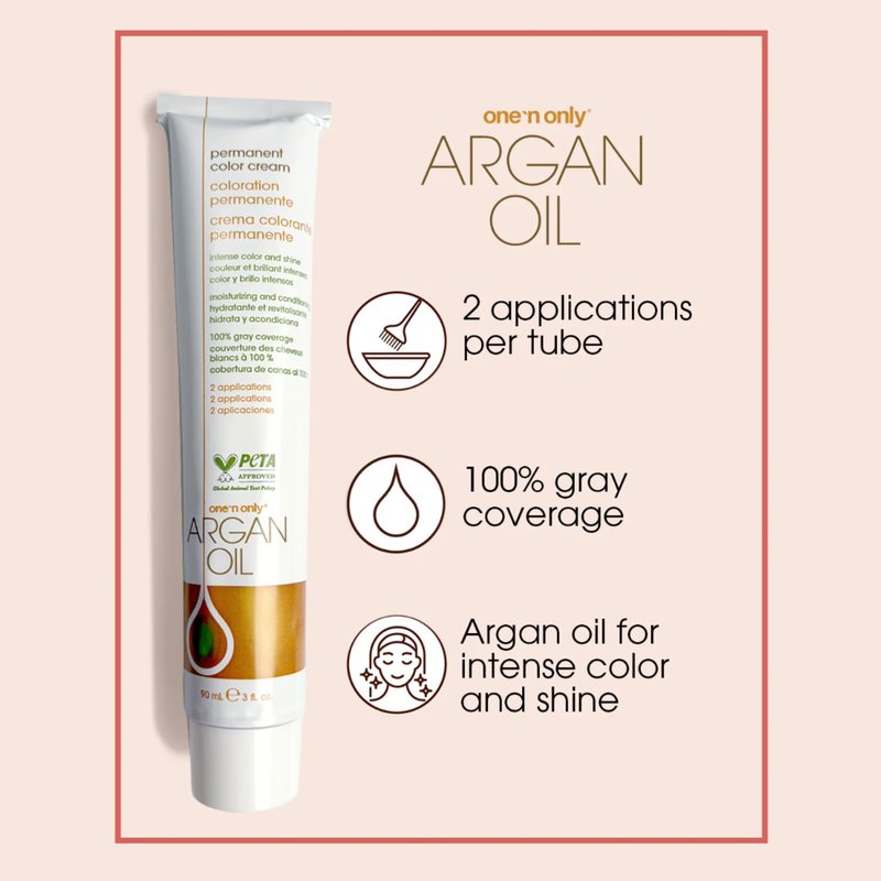 One N' Only Permanent Hair Color - Permanent Hair Dye Made with Argan Oil - Delivers Rich, Accurate Tones with Gray Coverage - Improves Moisture & Elasticity - 8A Light Ash Blonde (3 oz)