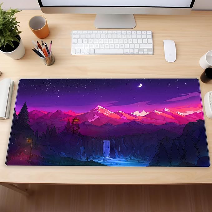 Purple & Pink Gaming Mouse Pad, 31.5 x 15.7 Inch